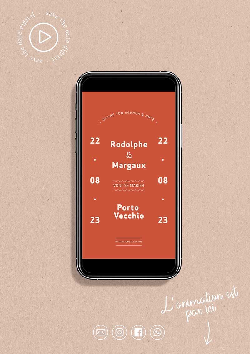 Animation Save the date Monogramme